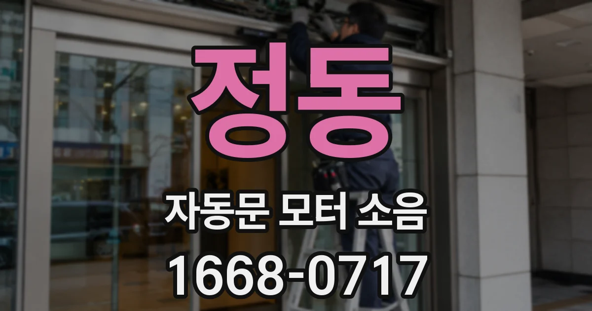 정동 자동문 모터 소음
