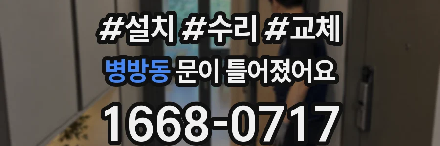 병방동 문이 틀어졌어요