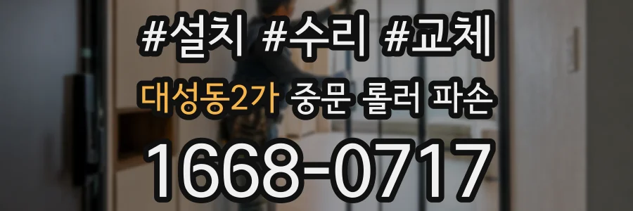 대성동2가 중문 롤러 파손
