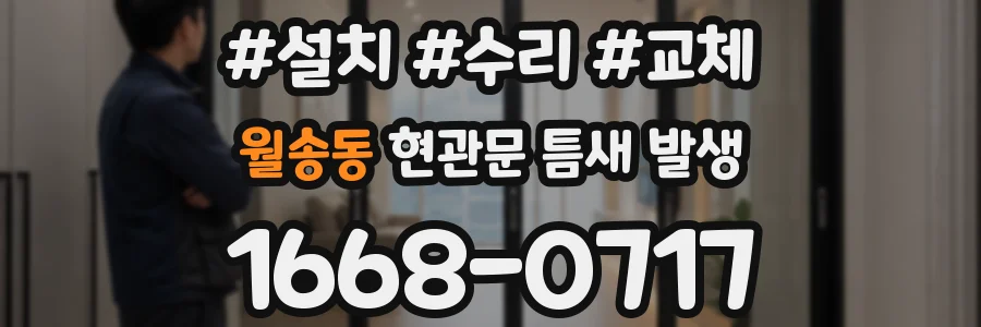 월송동 현관문 틈새 발생