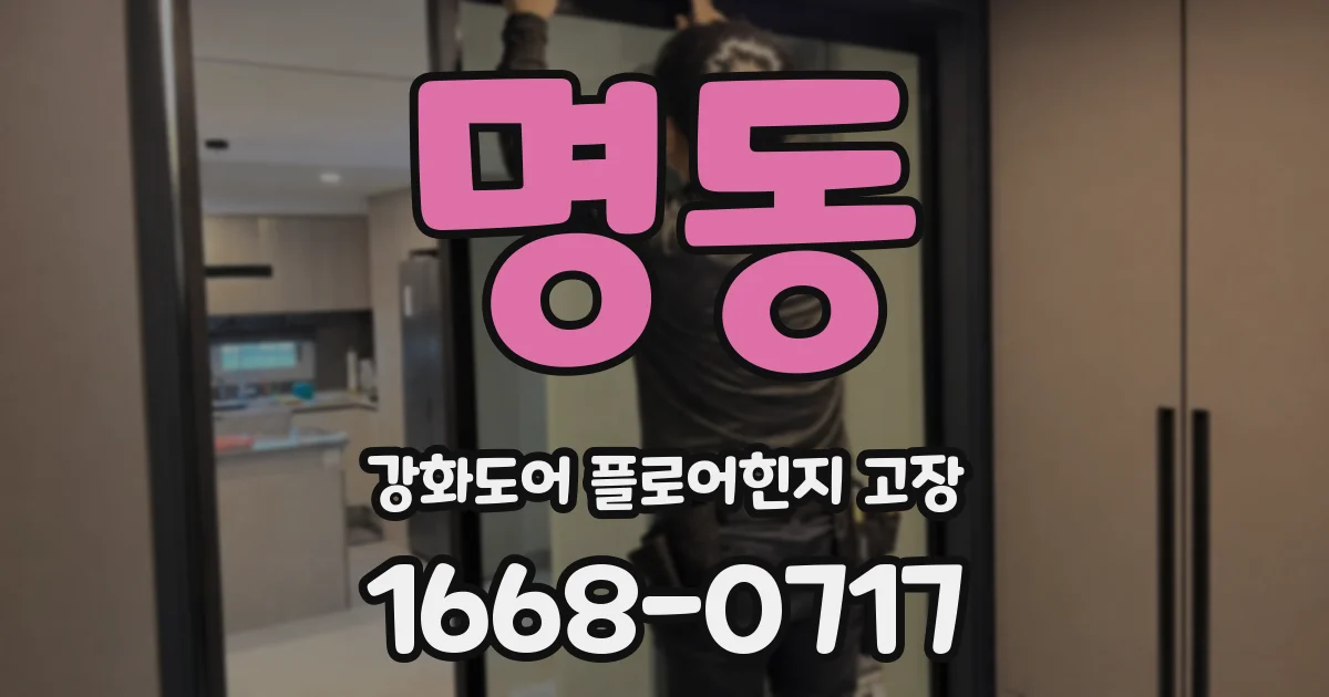명동 강화도어 플로어힌지 고장