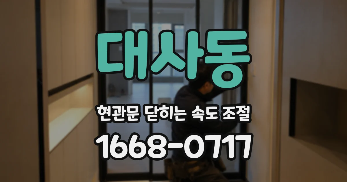 대사동 현관문 닫히는 속도 조절