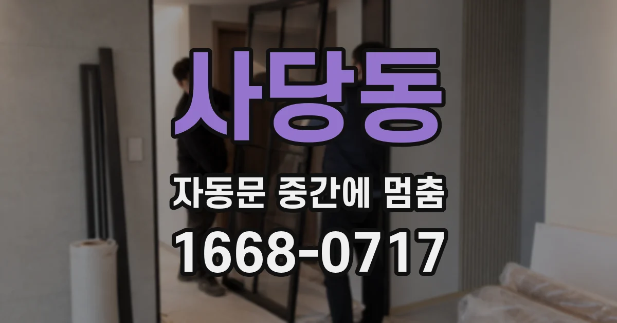 사당동 자동문 중간에 멈춤