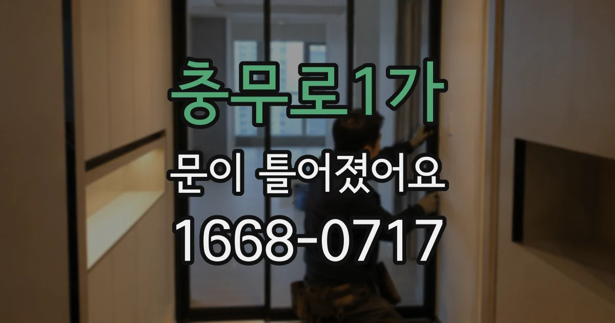 충무로1가 문이 틀어졌어요