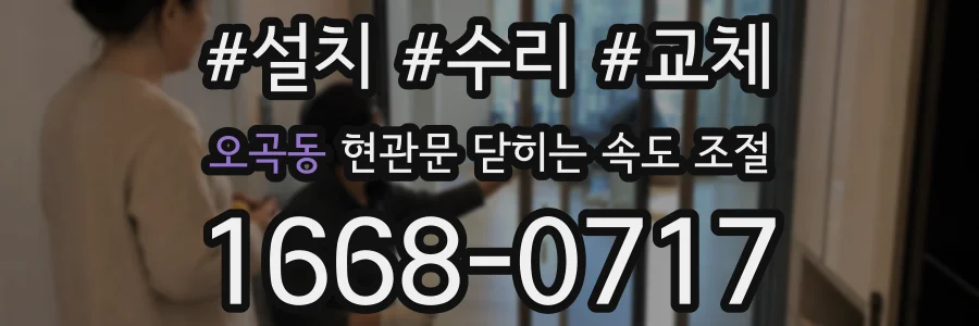 오곡동 현관문 닫히는 속도 조절