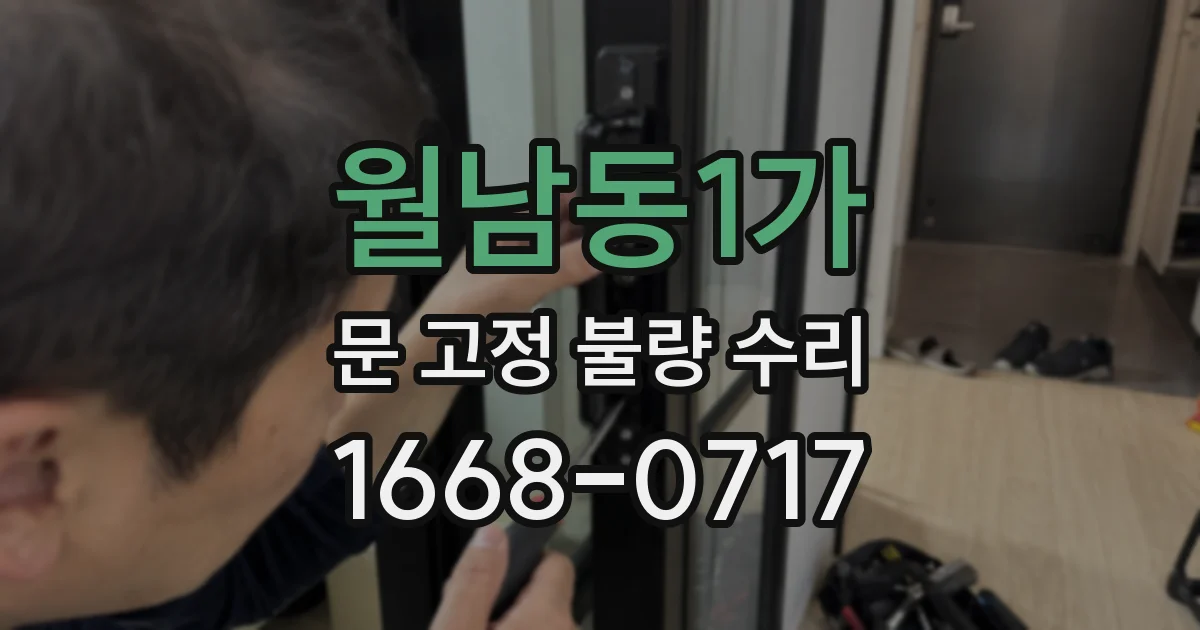 월남동1가 문 고정 불량 수리