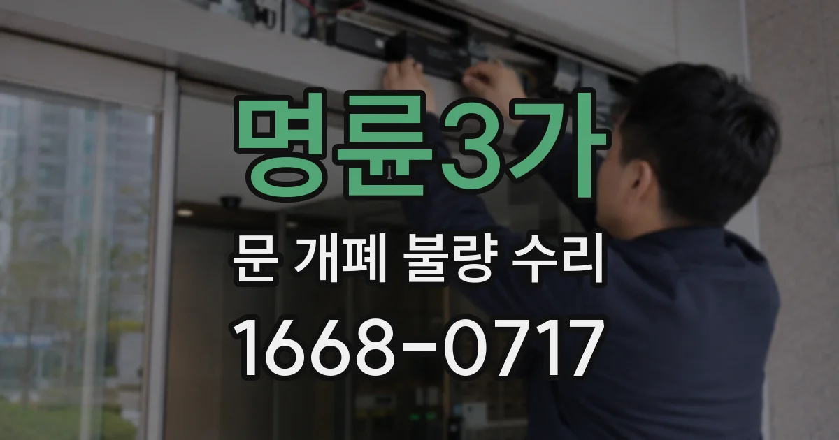 명륜3가 문 개폐 불량 수리