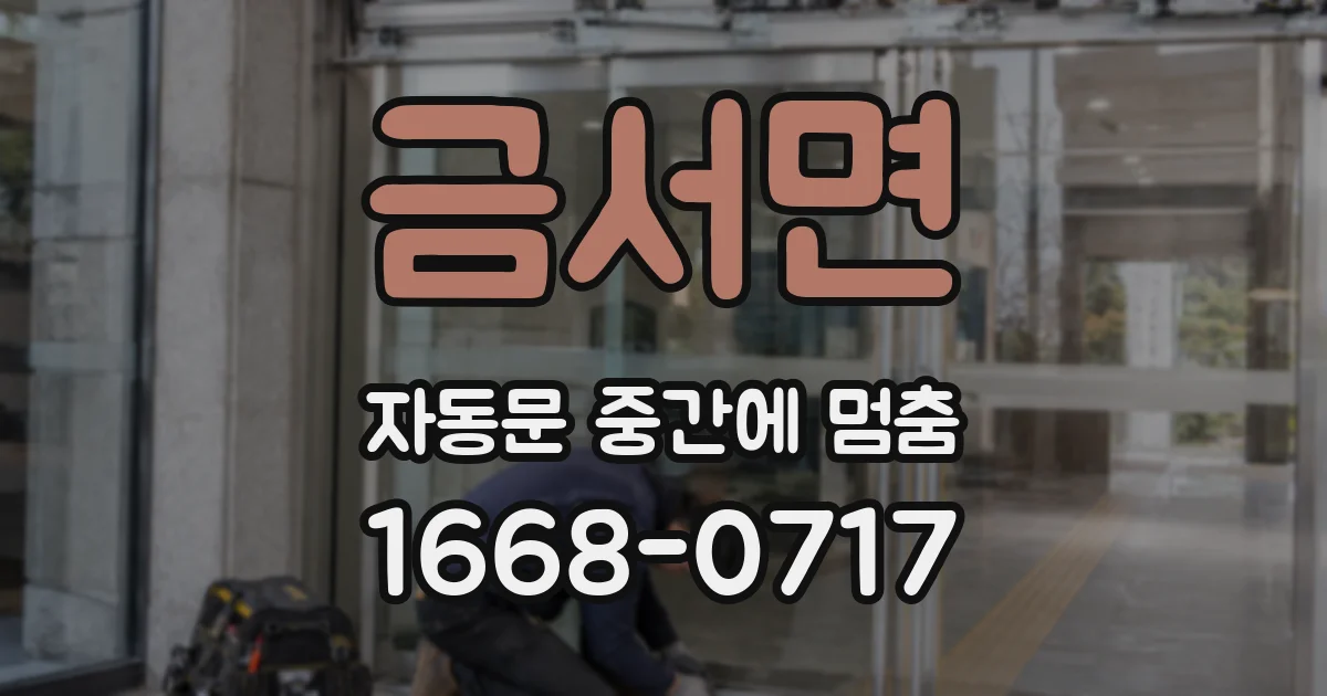 금서면 자동문 중간에 멈춤