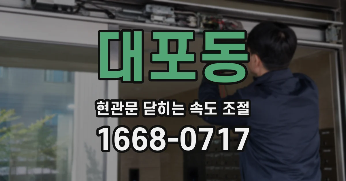 대포동 현관문 닫히는 속도 조절