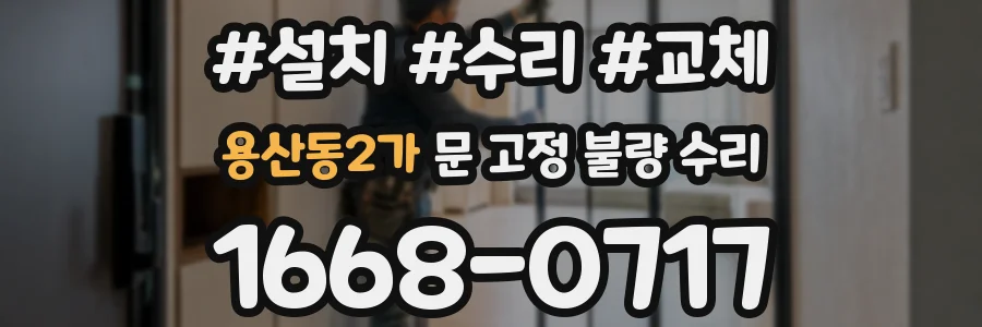 용산동2가 문 고정 불량 수리