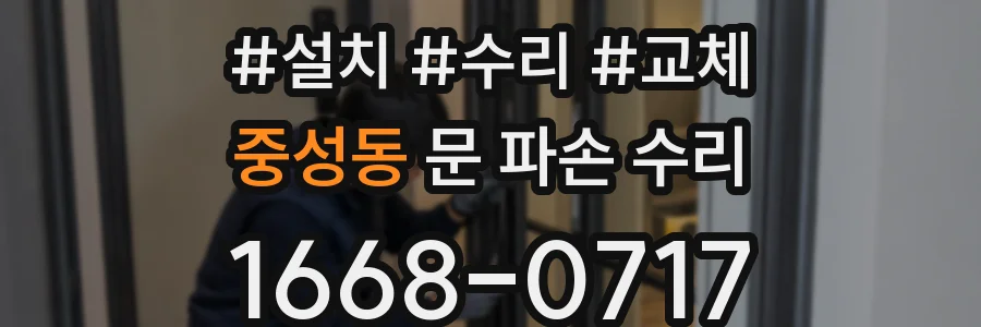 중성동 문 파손 수리