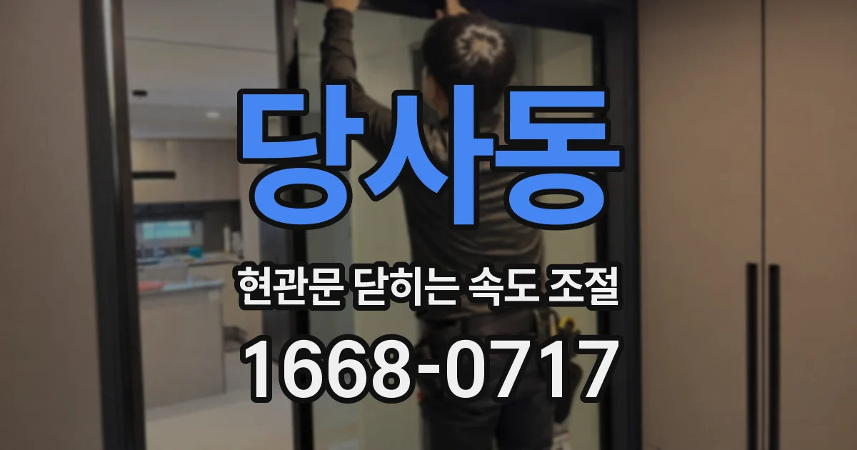 당사동 현관문 닫히는 속도 조절