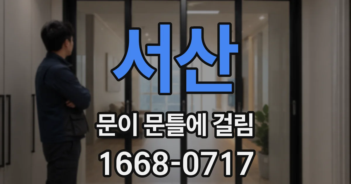 서산 문이 문틀에 걸림