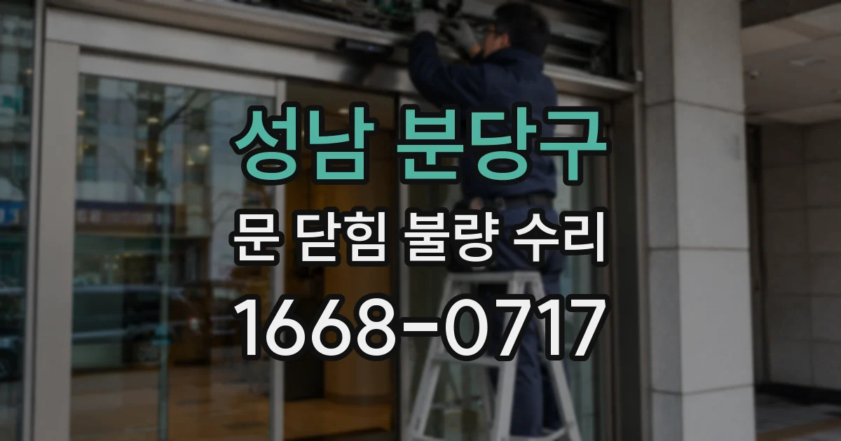 성남 분당구 문 닫힘 불량 수리