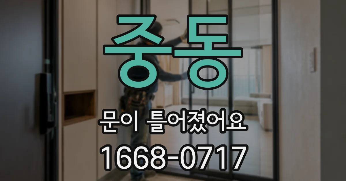 중동 문이 틀어졌어요