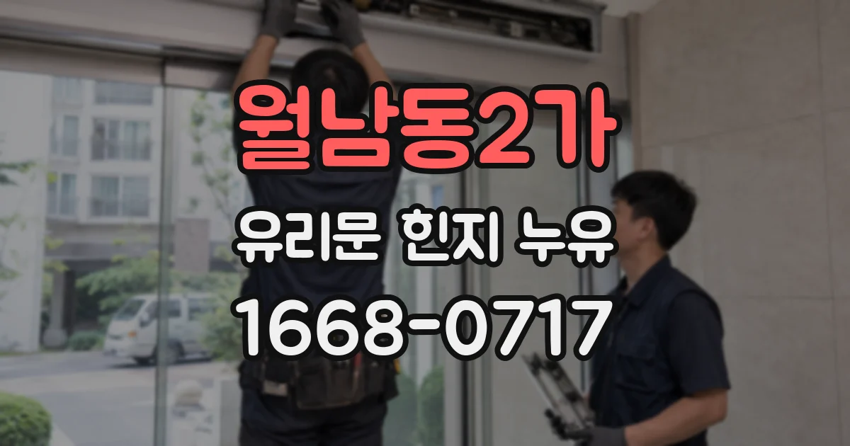 월남동2가 유리문 힌지 누유