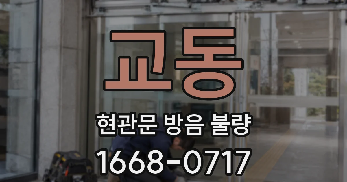 교동 현관문 방음 불량