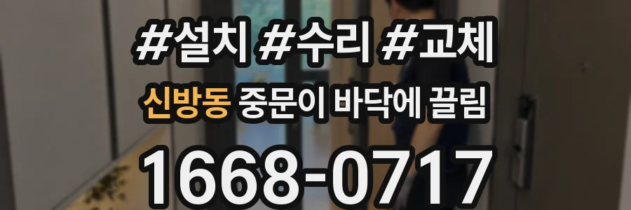 신방동 중문이 바닥에 끌림