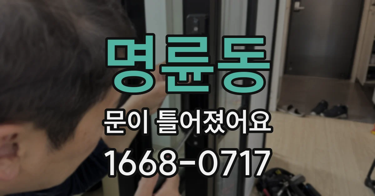 명륜동 문이 틀어졌어요