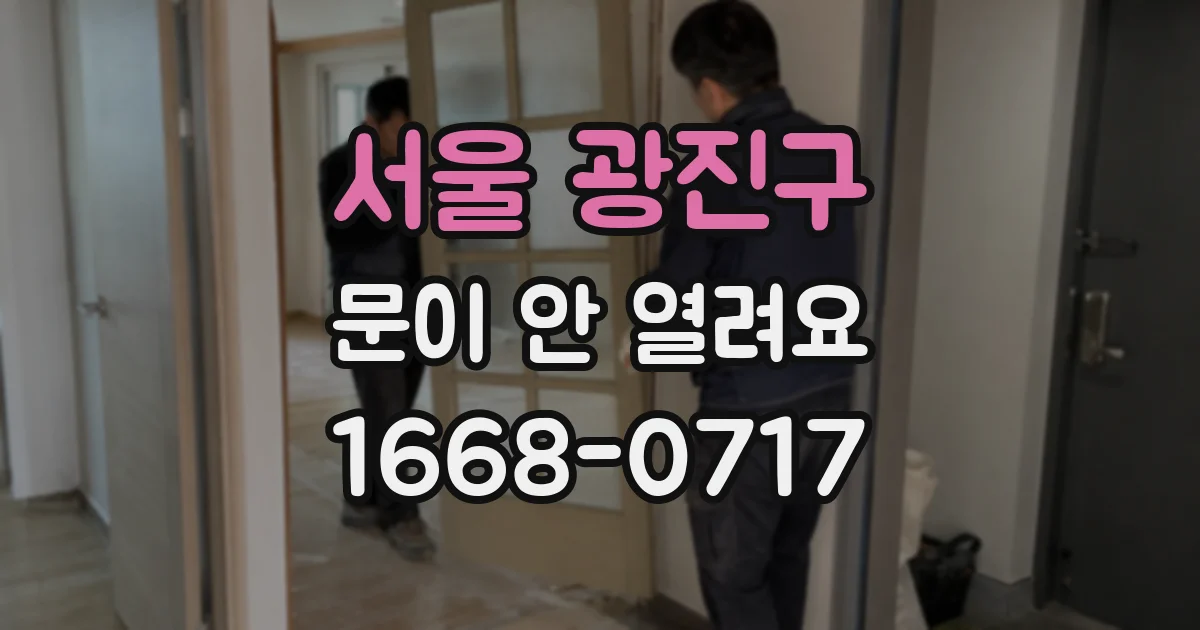 서울 광진구 문이 안 열려요