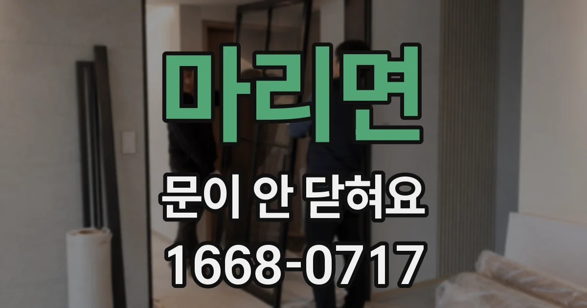 마리면 문이 안 닫혀요