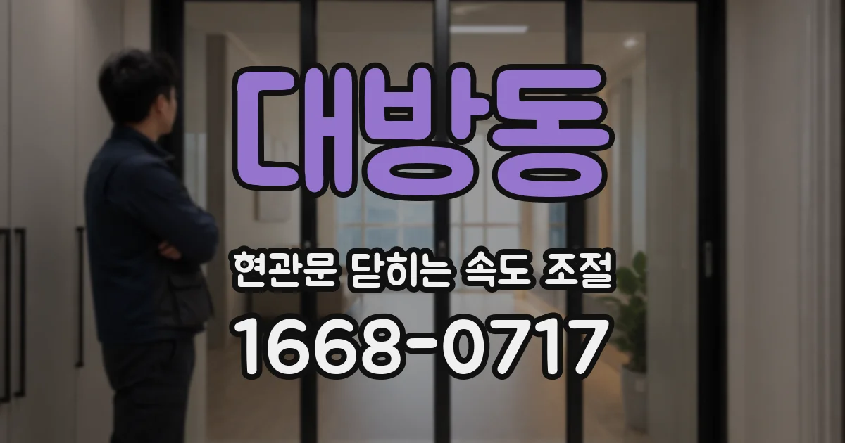대방동 현관문 닫히는 속도 조절