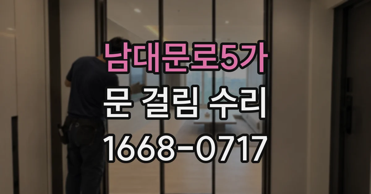 남대문로5가 문 걸림 수리