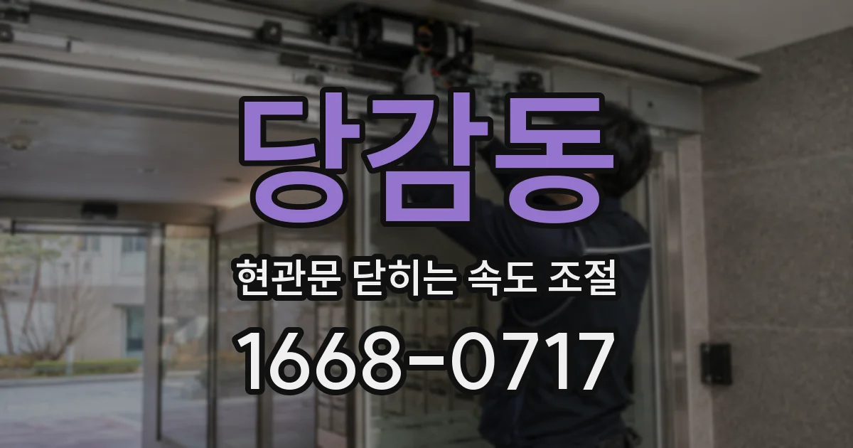 당감동 현관문 닫히는 속도 조절