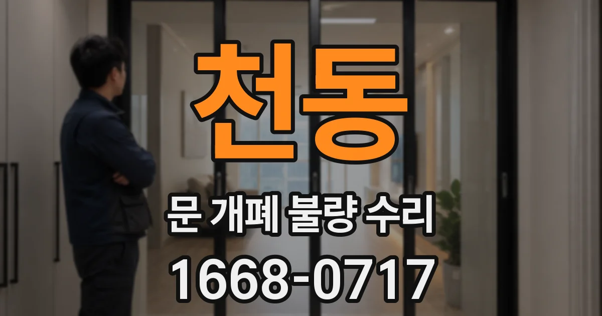 천동 문 개폐 불량 수리