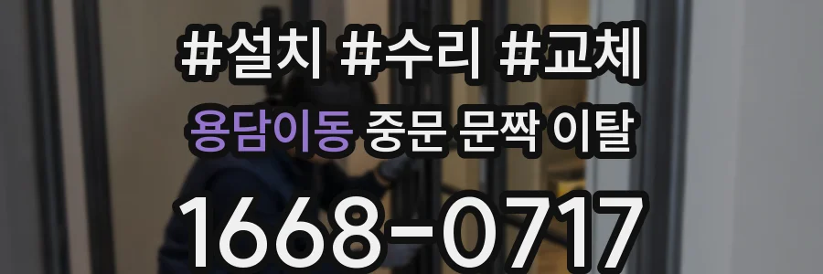 용담이동 중문 문짝 이탈