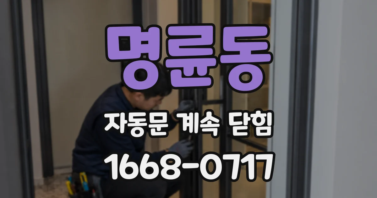 명륜동 자동문 계속 닫힘