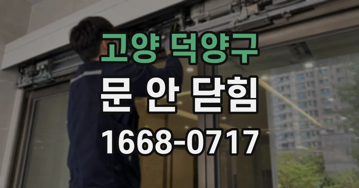 고양 덕양구 문 안 닫힘