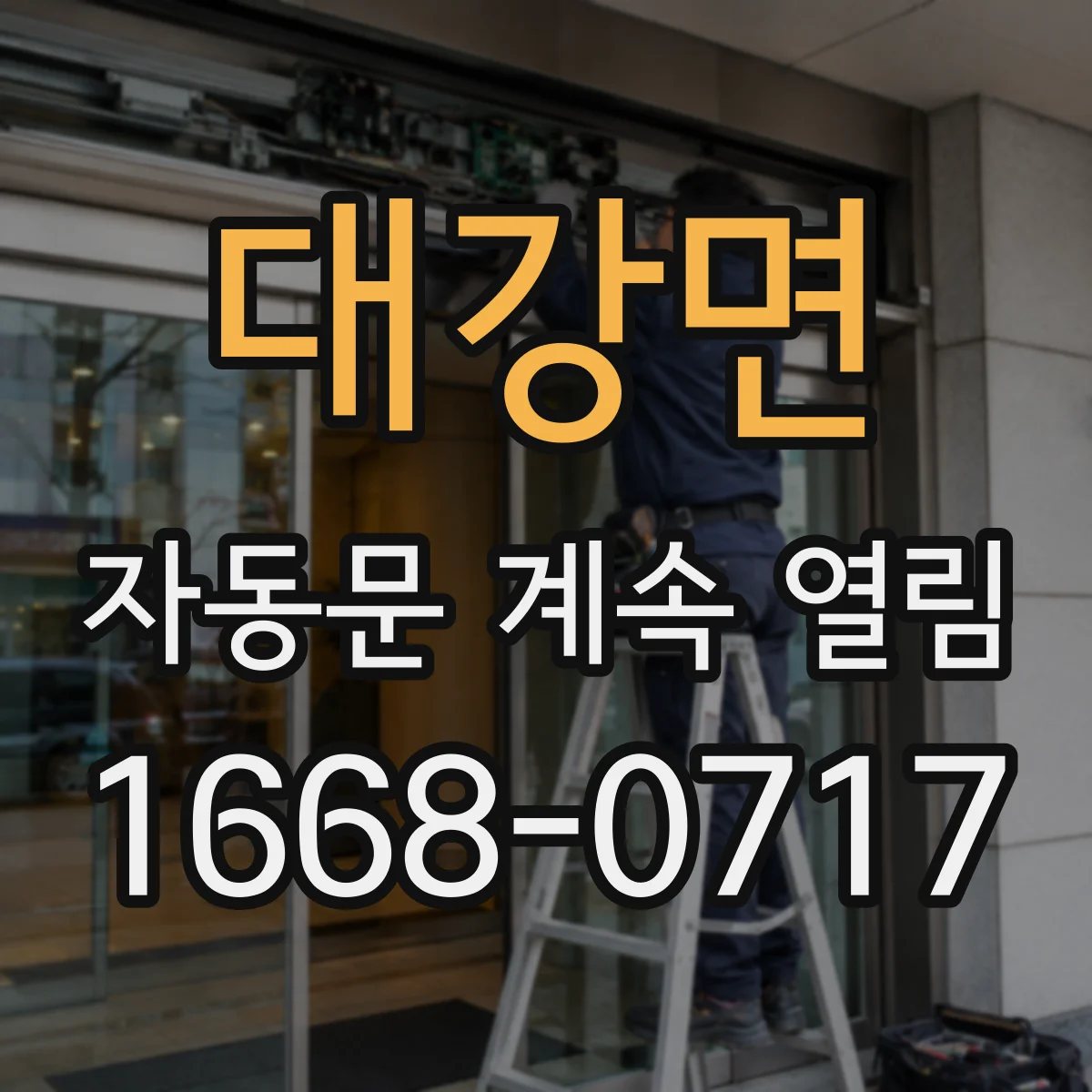 대강면 자동문 계속 열림