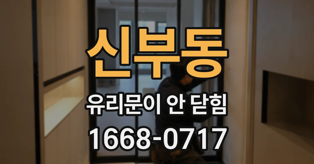 신부동 유리문이 안 닫힘