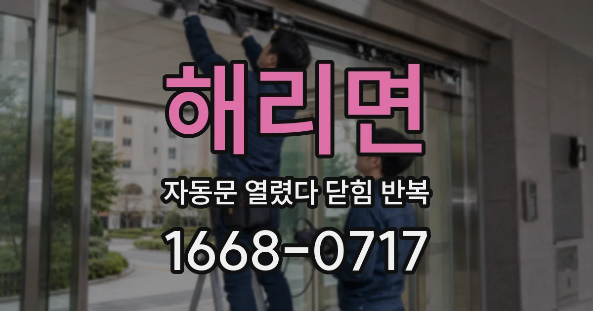 해리면 자동문 열렸다 닫힘 반복