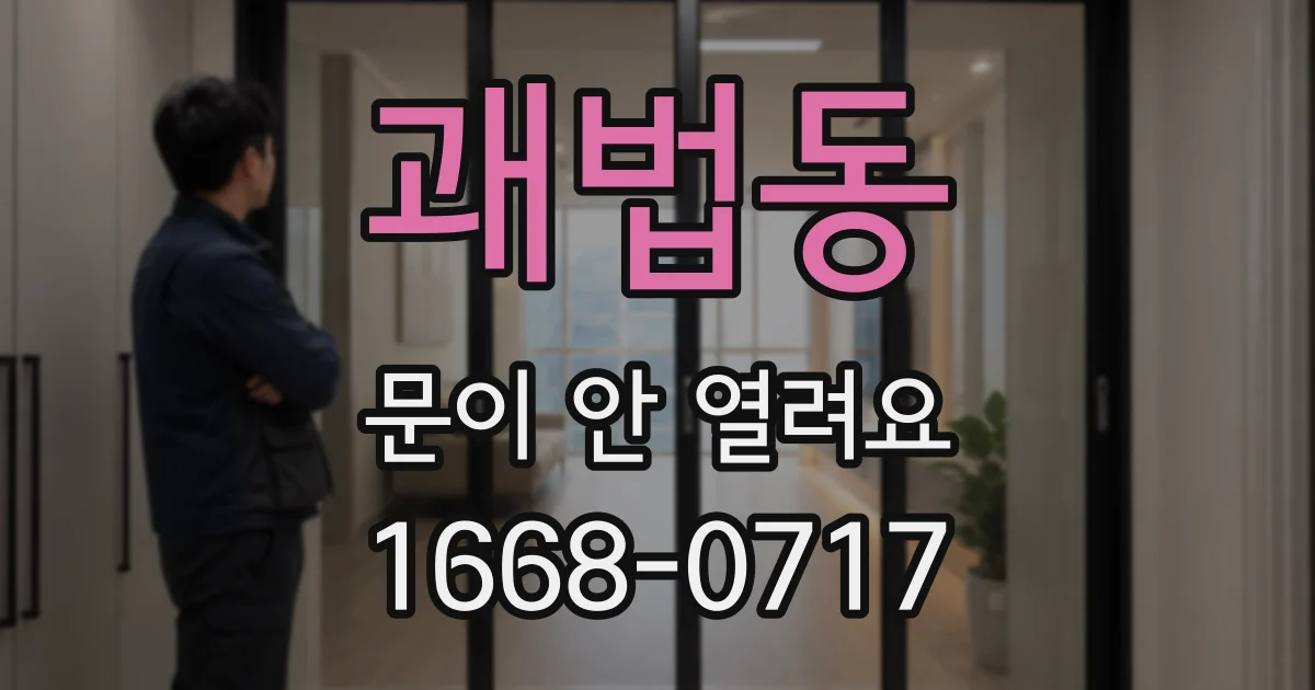 괘법동 문이 안 열려요