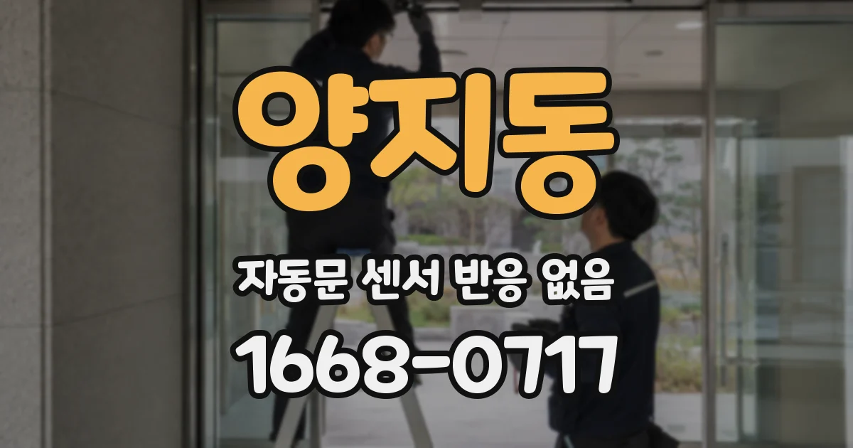 양지동 자동문 센서 반응 없음