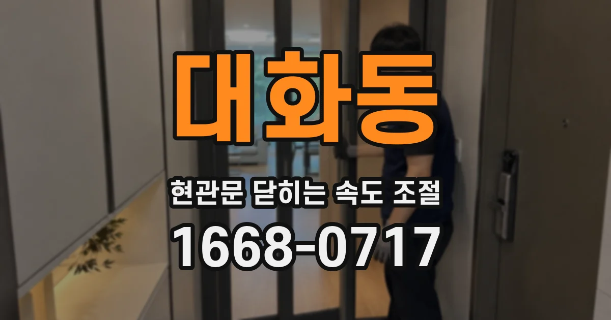 대화동 현관문 닫히는 속도 조절