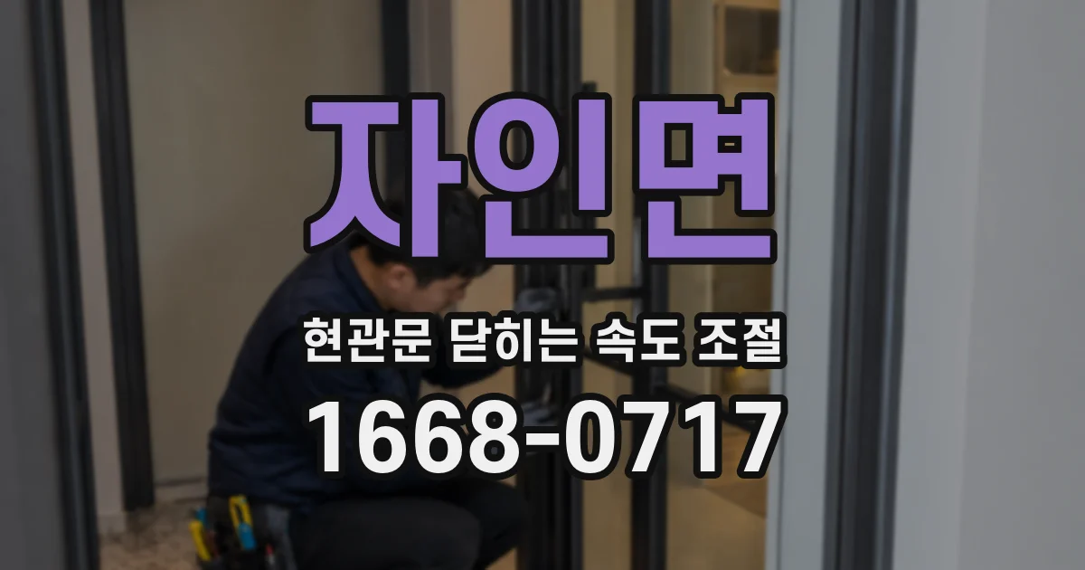 자인면 현관문 닫히는 속도 조절