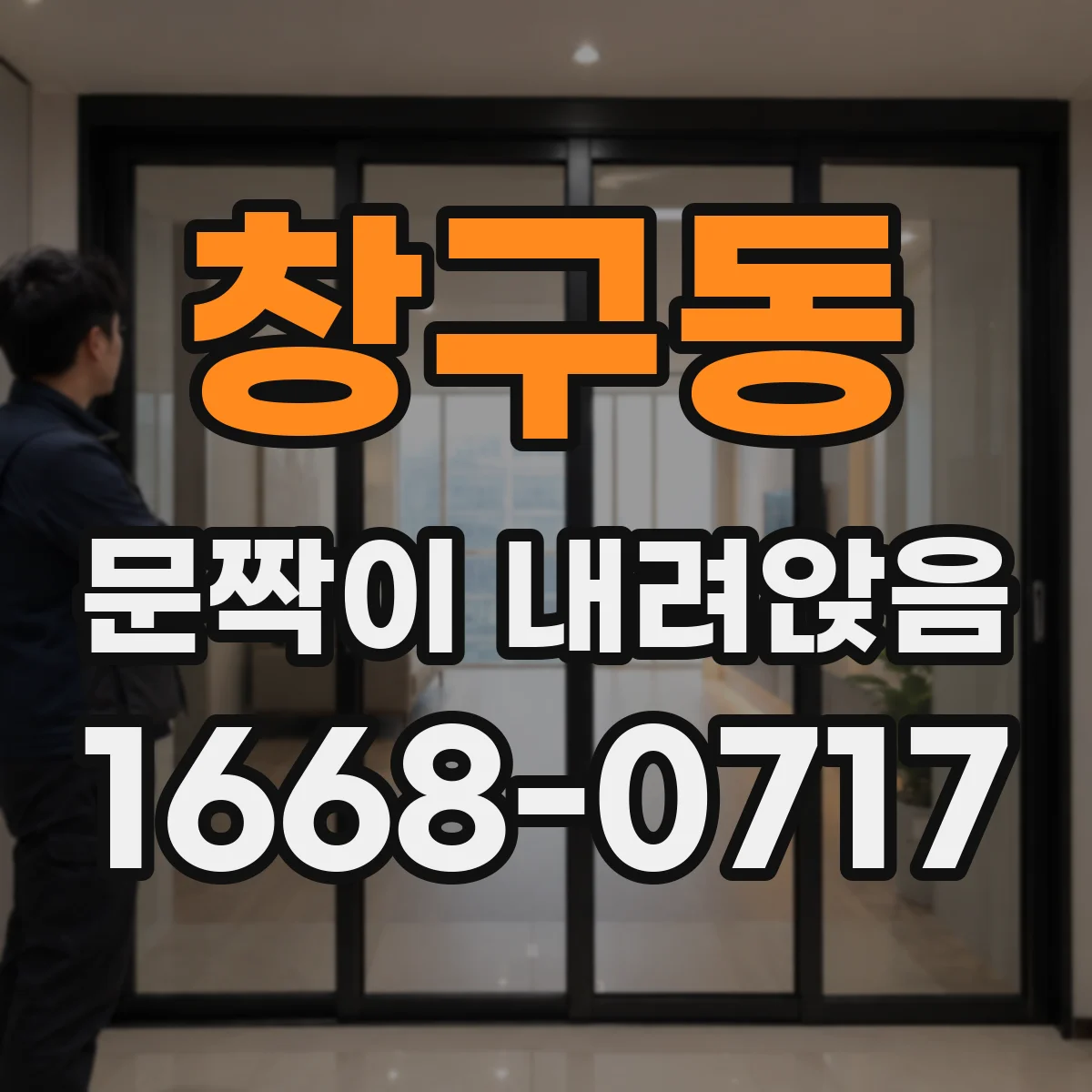 창구동 문짝이 내려앉음