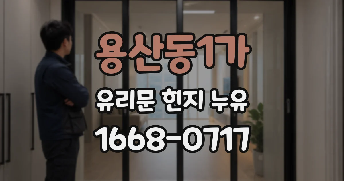 용산동1가 유리문 힌지 누유