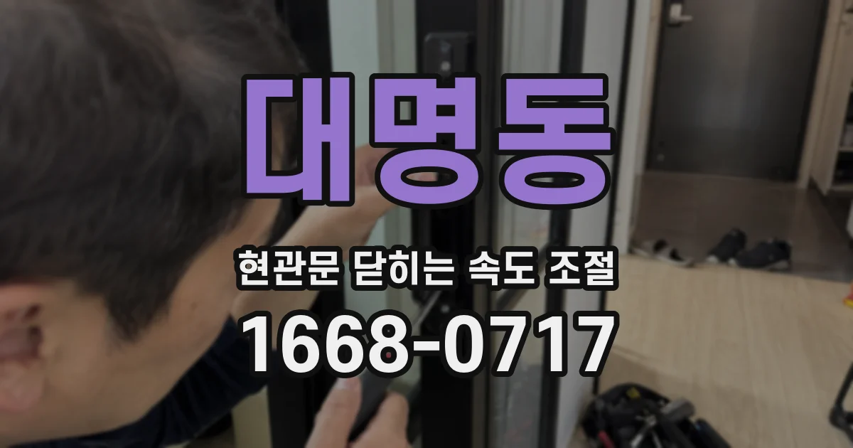 대명동 현관문 닫히는 속도 조절