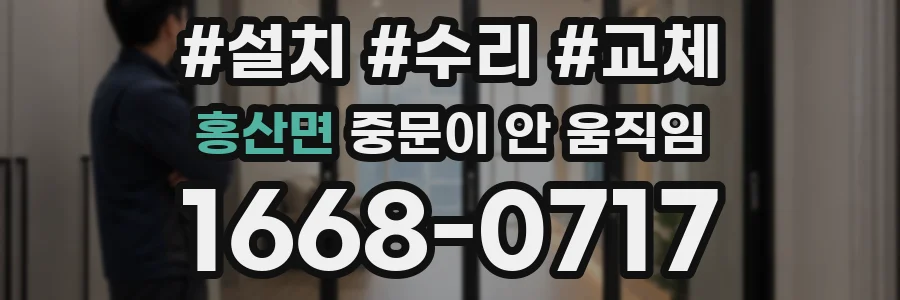 홍산면 중문이 안 움직임