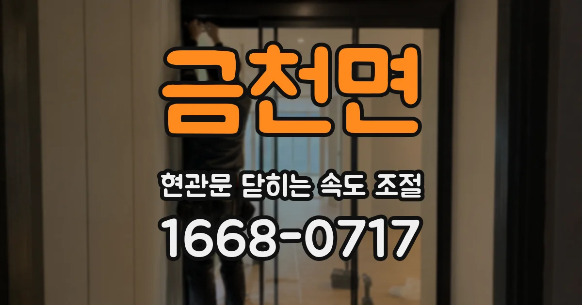 금천면 현관문 닫히는 속도 조절