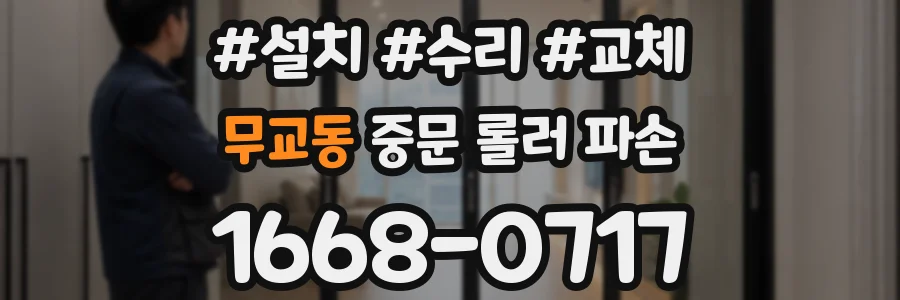 무교동 중문 롤러 파손