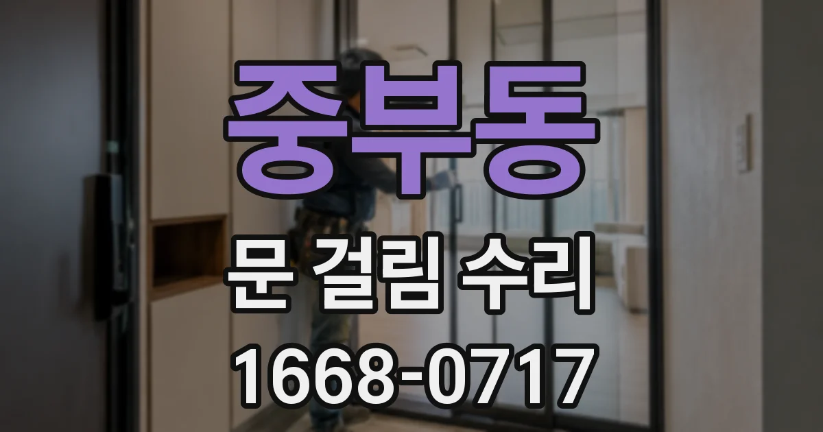 중부동 문 걸림 수리