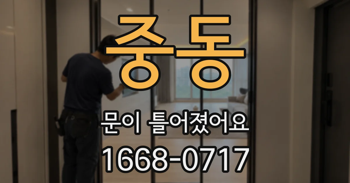 중동 문이 틀어졌어요