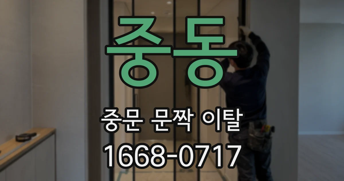 중동 중문 문짝 이탈
