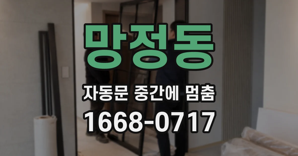 망정동 자동문 중간에 멈춤