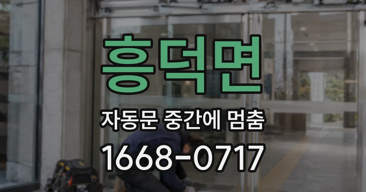 흥덕면 자동문 중간에 멈춤